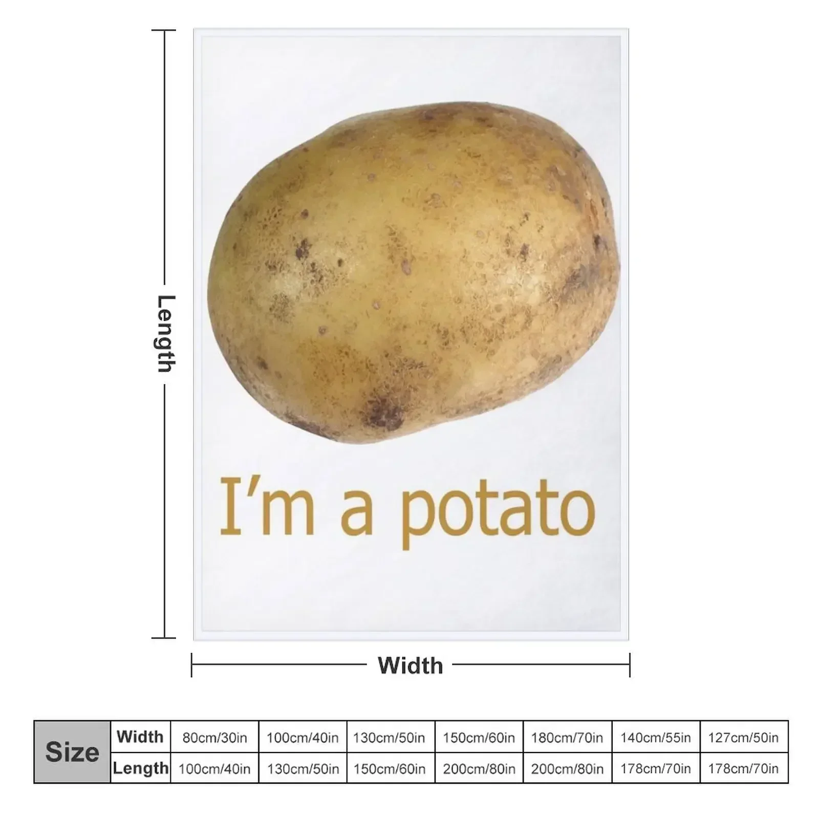 I'm a potato Throw Blanket Weighted Fashion Sofas warm winter Plaid on the sofa Blankets