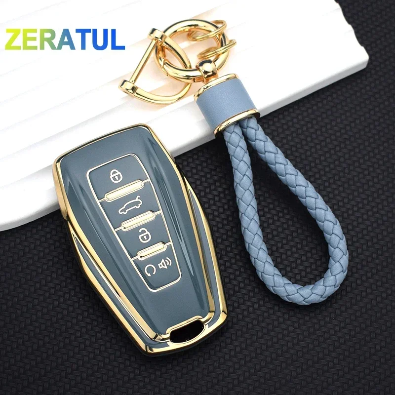 For Geely Coolray Atlas Boyue NL3 Emgrand X7 EX7 SUV GT GC9 Borui Soft TPU Auto Fob Shell Keychain Protector Car Key Cover Case