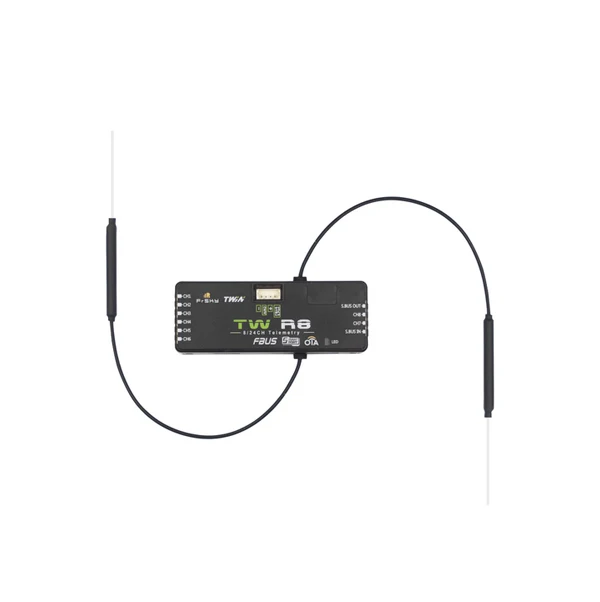 

Frsky TW R8 receiver OTA TWIN series dual active 2.4G frequency bands 16/24CH SBUS / 8CH PWM / FBUS/SPORT For RC Model Parts