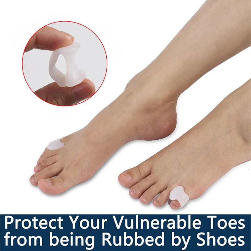 Pexmen 2Pcs/Pair Gel Toe Separator Pinky Toe Spacers Little Toe Protector for Preventing Rubbing Relieve Pressure Foot Care Tool