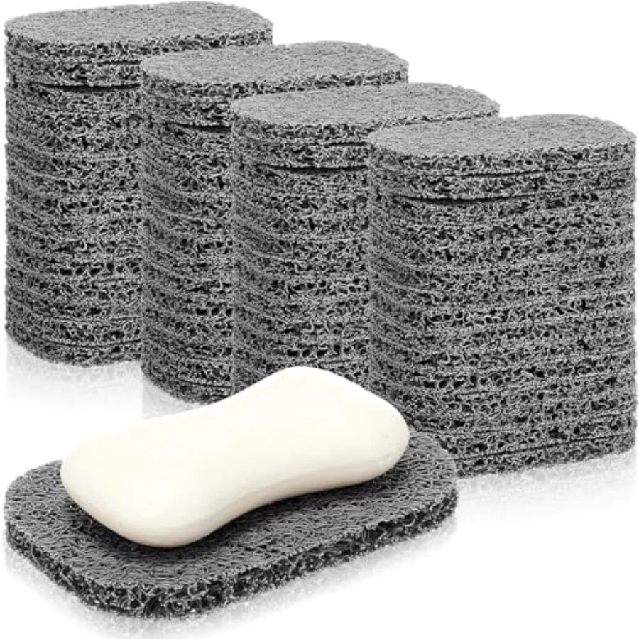 

100 Pcs Soap Saver Pads Non Slip Soaps Holder Pad Self Draining Soap Holder Cleaning Dishes for Bathroom Soaps Saver Pad Mat fo