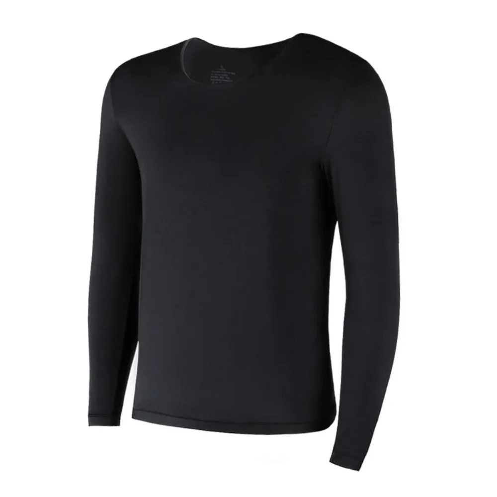 Tops and Pants Men Thermal Clothes Low Neck Ultra-thin Invisible Thermal Underwear Large Size Lingerie Warmth Long Pants