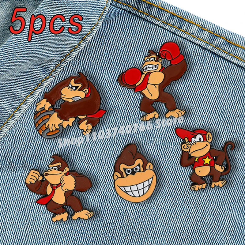 

Super Mario Donkey Kong Enamel Pins Anime Game Cartoon Badge Backpack Accessories Children's Kawaii Clothing Lapel Pins Gift