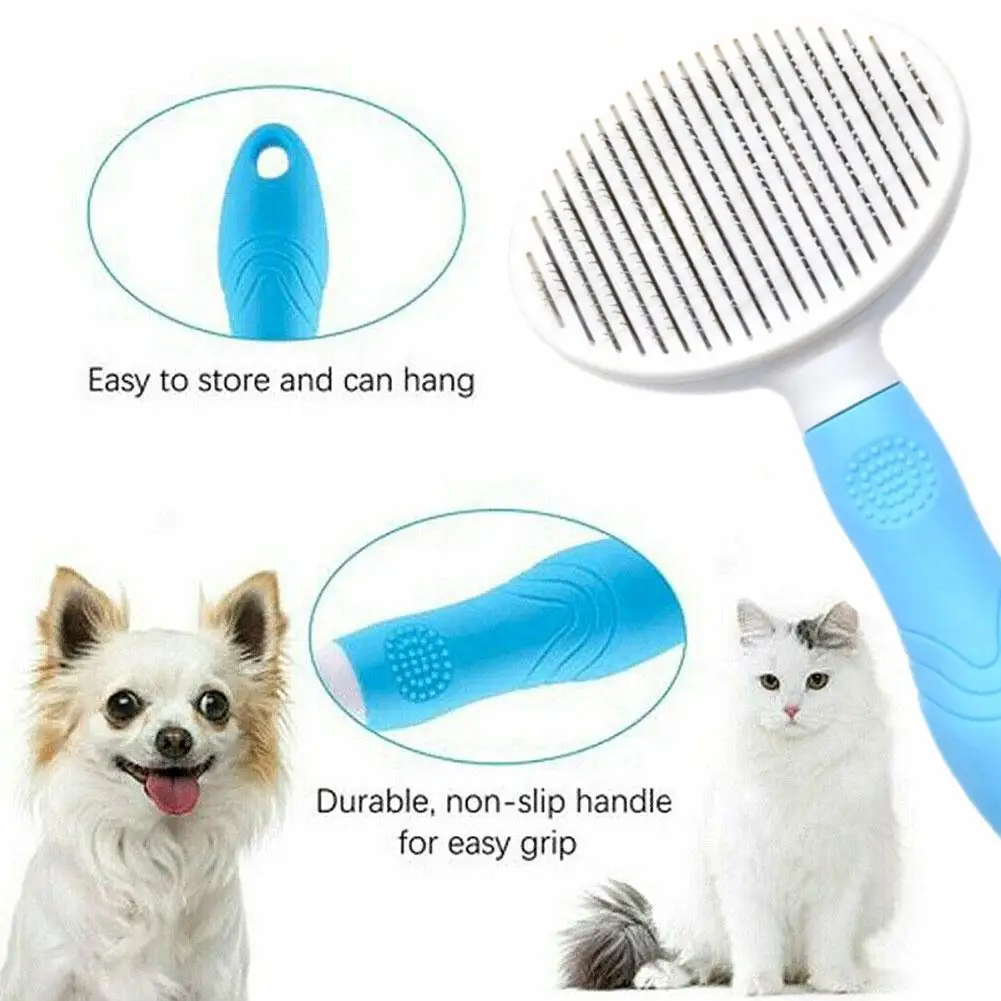 Pet Shedding Brush Cat & Dog Shedding Non-Slip Brush Tool Painless Gentle Pet Massage Comfortable Supplies Grooming Groomin W0S1