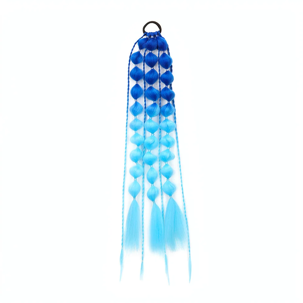 Trendy Synthetic Lantern Bubble Ponytail Hair Extension Twisted Braid Style For Women Fashion Party Hair Accessory