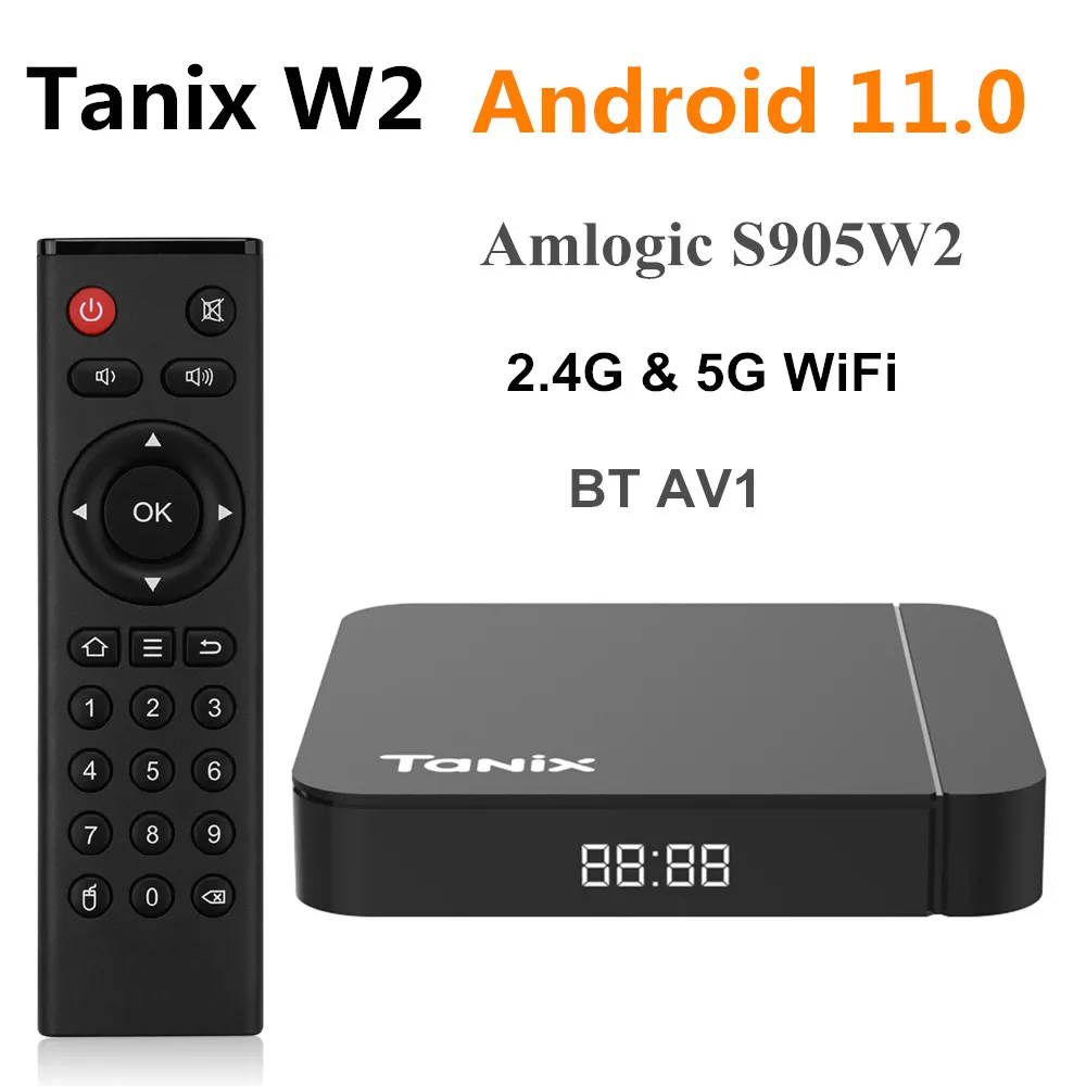 

Android 11.0 Tanix W2 TV Box Amlogic S905W2 2G 16G TVBOX H.265 3D AV1 BT 2.4G 5G Wifi 4K HDR Video Player Set Top Box PK TX3