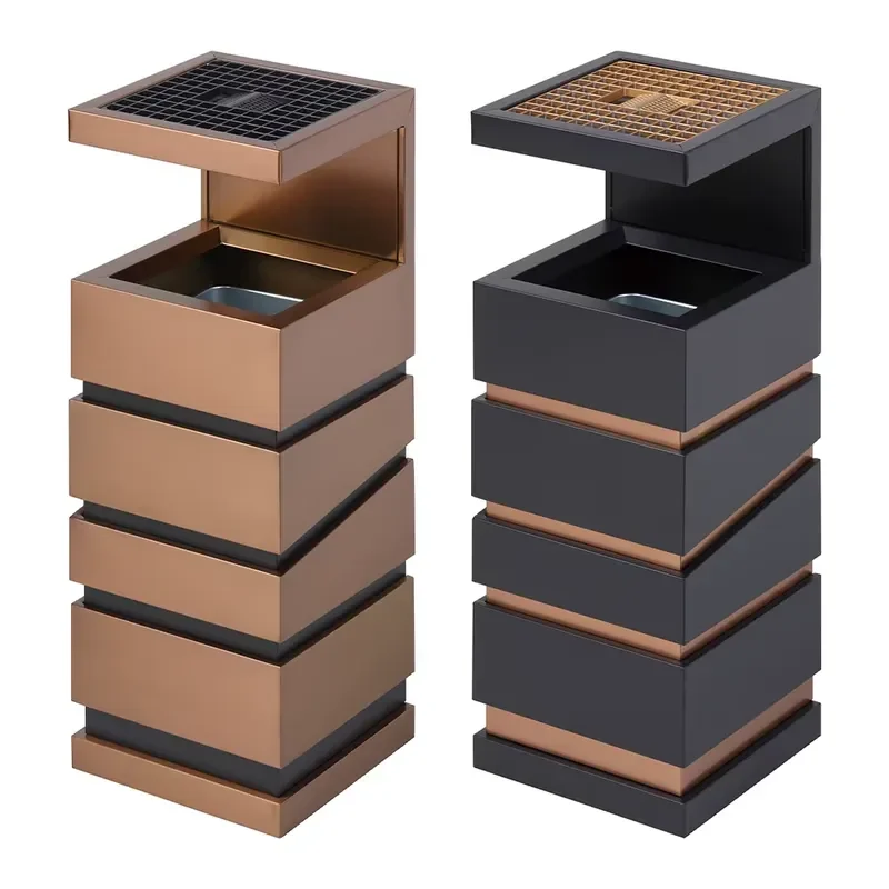 Stainless Steel Trash Cans and Ashtrays, Made in China, Wholesale, High-quality Indoor Trash Cans