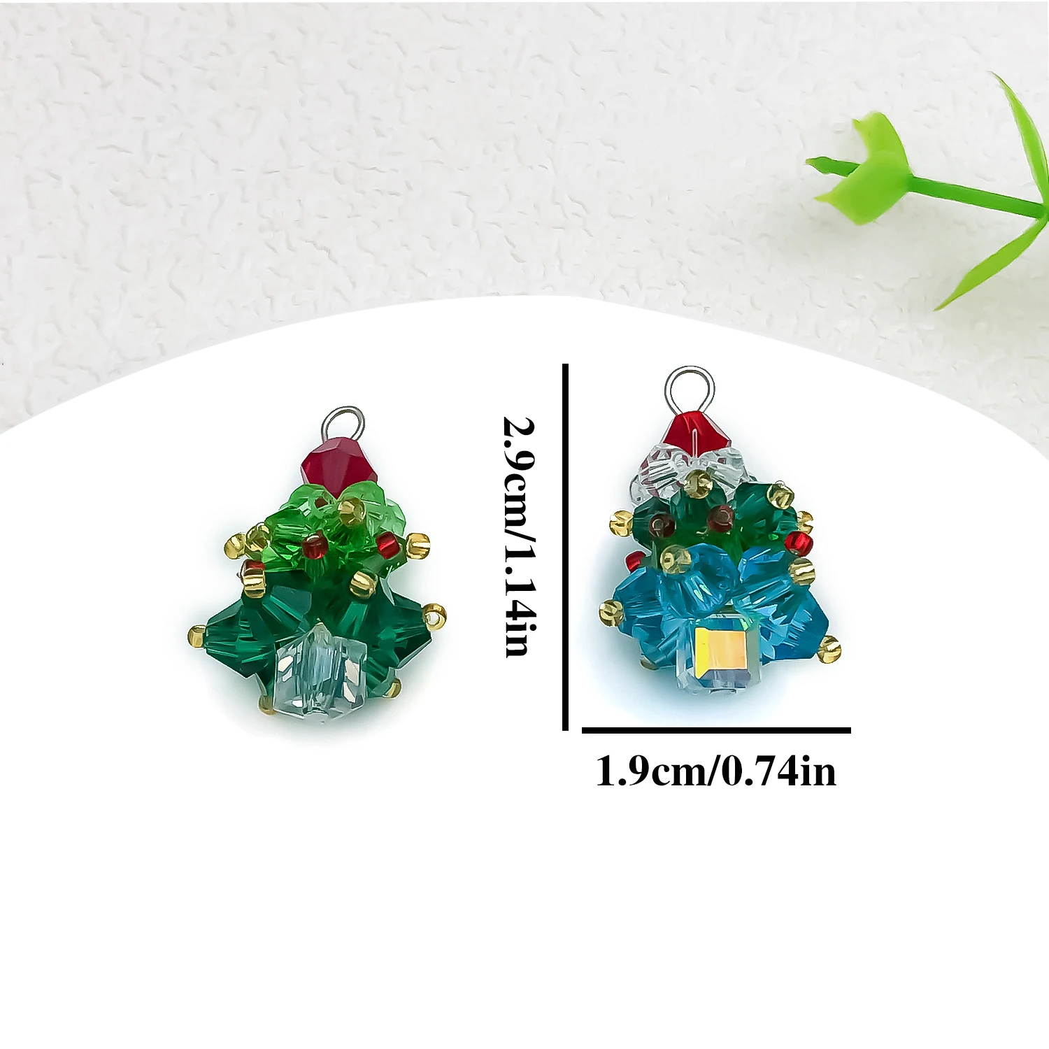 2/8pcs Beaded Braided Stereo Christmas Tree Series Charms Pendant DIY Necklace Bracelet Keychain Jewelry Accessories