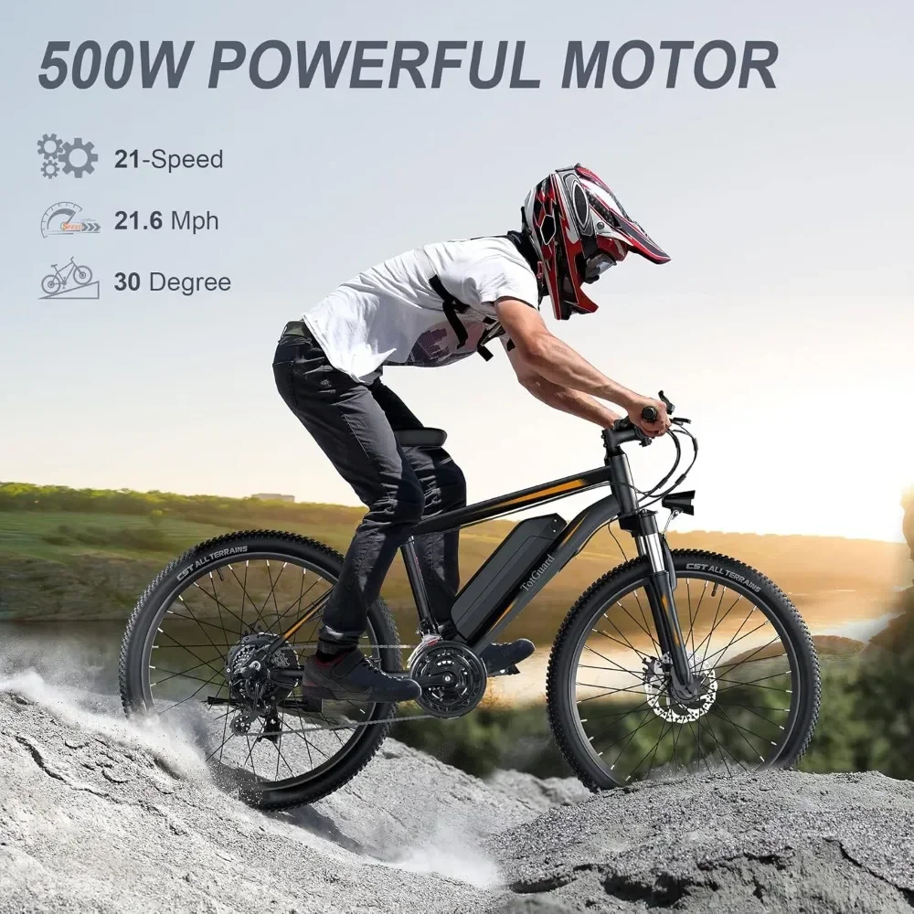 27.5'' Ebike with 48V 499WH Removable Battery, Up to 55Miles Electric Mountain Bike, 21.6MPH Adults Electric Bicycle