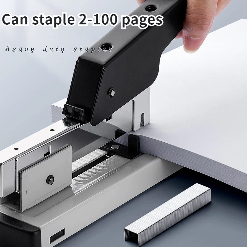 Large Capacity Paper Binding Stapler With Nails Heavy Duty Stapler Bookbinding Stapling Staples Hand Operated Stapler 100 Sheets