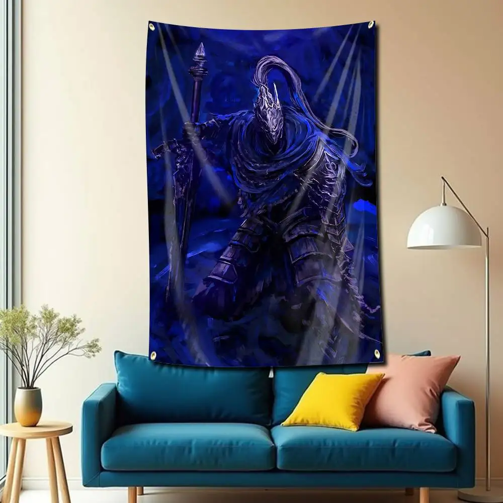 Undead Knight Game D-DARK S-SOULS Flag Tapestry Banner for Bedroom Living Room Outdoor Camping Custom Supported
