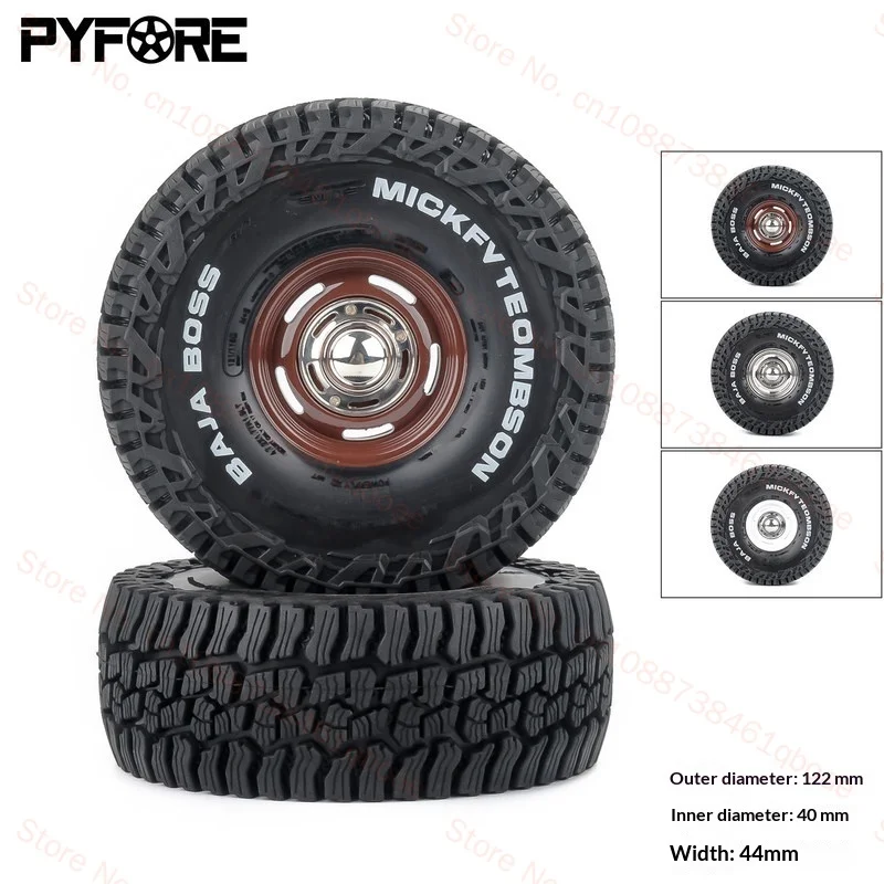 PYFORE 1/10 TRX4 SCX10 Remote control climbing car upgrade accessories Diameter 4pc 122mm 1.9-inch metal wheel hub tire Rc