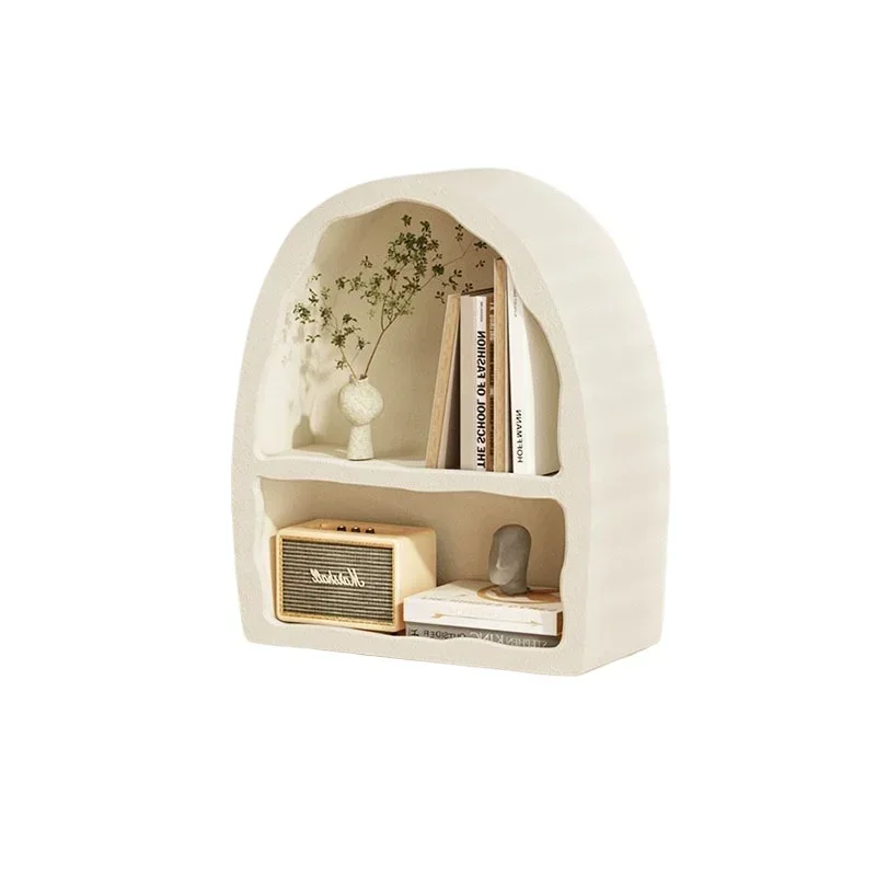 Nordic simple white arched wall cabinet, living room small desktop storage wall rack hanging cabinet, small niche
