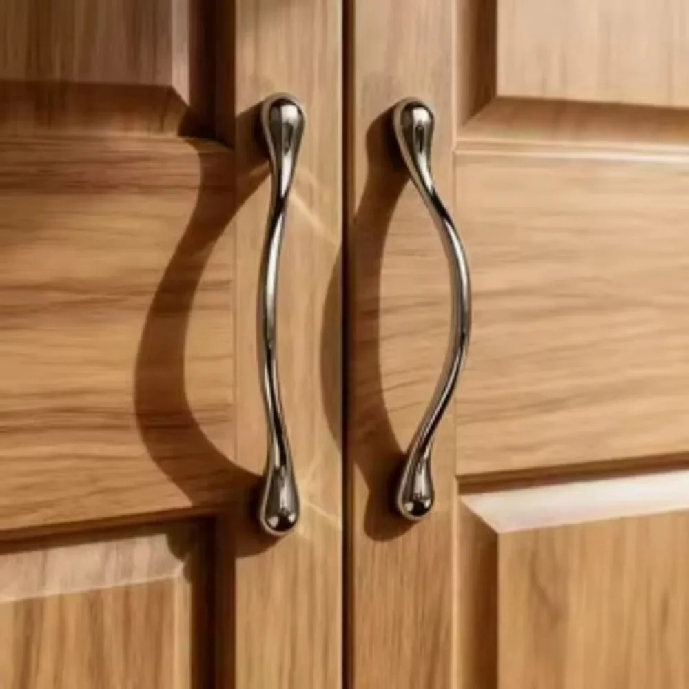Solid Retro Cabinet Handles Zinc Alloy Gold/Silver Wardrobe Handles French Style Closet Door Pull