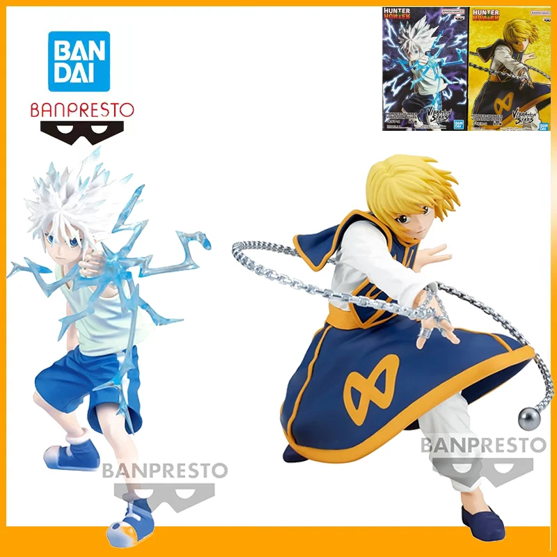 

Instock Original Bandai Banpresto Hunter Hunter Vibration Stars Kurapika Killua Zoldyck Anime Action Figures Model Fighting Pose