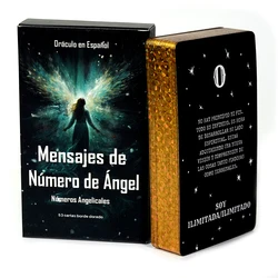 Oráculo en Español Mensajes de Número de Ángel 53 Cartas Números Angelicales Angel Number Messages Tarot Cards Deck Gilded Edge