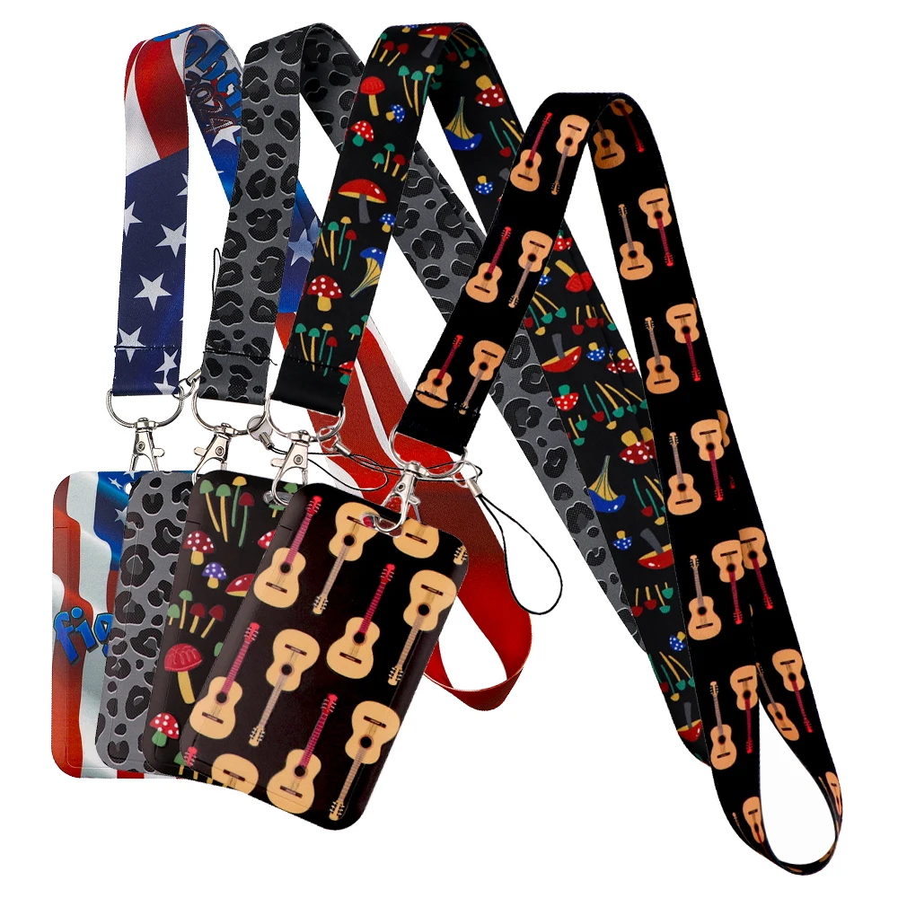 

American Flag Strap Lanyards for Keys Keychain Badge Holder ID Credit Card Pass Hang Rope Lariat Accessories Gifts