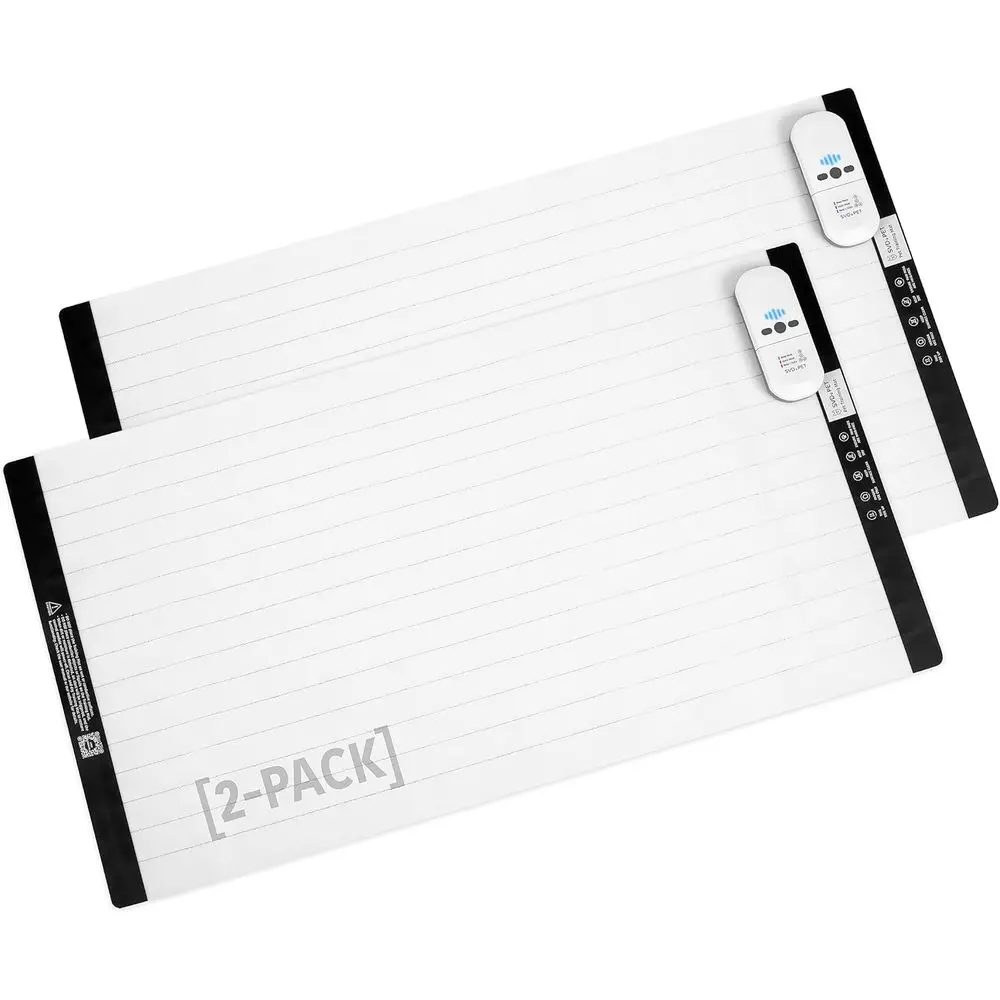 

2-Pack Training Mats with Tester, Shock Pad, 5-Level Repellent for Dogs & Cats, Indoor Use, 30 X 16 White Controller