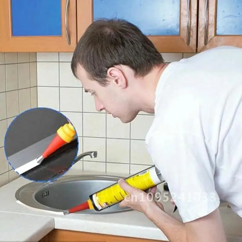 Caulk Finisher Kit Caulking Pieces Tips RVS met 30 stalen vervangende aansluitmondstukbasis