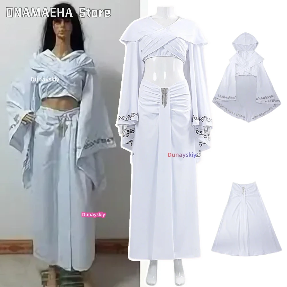 

Amidala Cosplay Anime Star Queen Pna Cosplay 코스프레 3xlSexy White Bra Skirt Suit Dress For Woman Halloween Outfit Role-playing