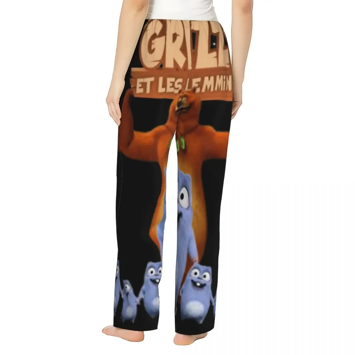 Custom Grizzy And Lemmings Women Pajama Pants Lounge Sleep Sleepwear Bottoms with Pockets