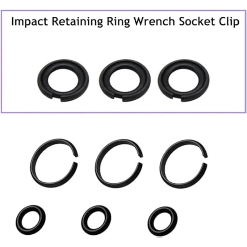 (12+12Set) 1/2Inch And 3/8Inch Lmpact Retaining Ring Clip Friction Ring,Retainer Lmpact Lock Ring Anvil Install Tool