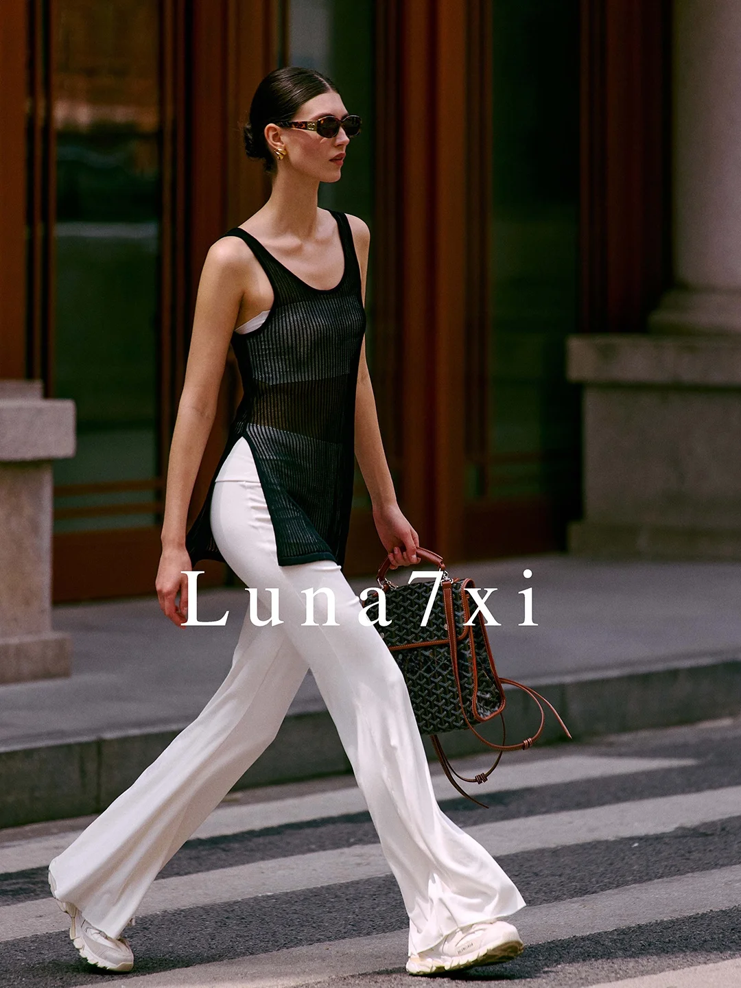 

Женские брюки Luna7xi с высокой талией и широкими штанинами, повседневные, модные, белые, из смесового хлопка, летние, новинка