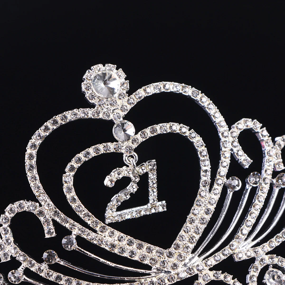 

Crown Headband 17X14X9Cm Rhinestone Crystal 21 Birthday Tiara For Women Sparkle Party Accessory Hair Styling Tool Birthday