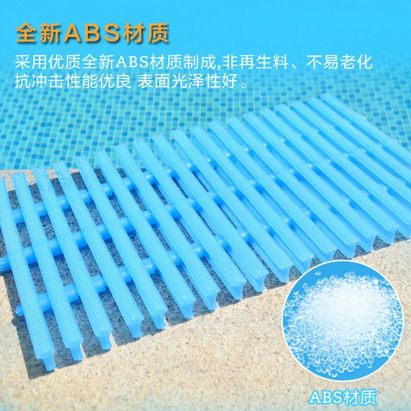 Pool Overflow Grating Three Hole Trench Cover Movable Drain Grate ABS Plastic Crystal Style