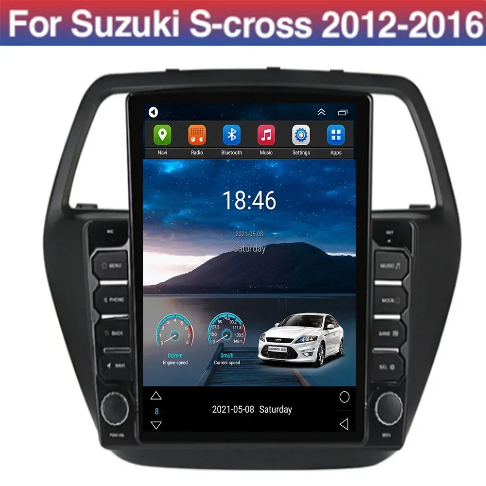 For Tesla Style 2 Din Android 14.0 Car Radio for Suzuki SX4 2 S-Cross 2012 - 2050 Multimedia Video Player GPS Stereo Carplay RDS