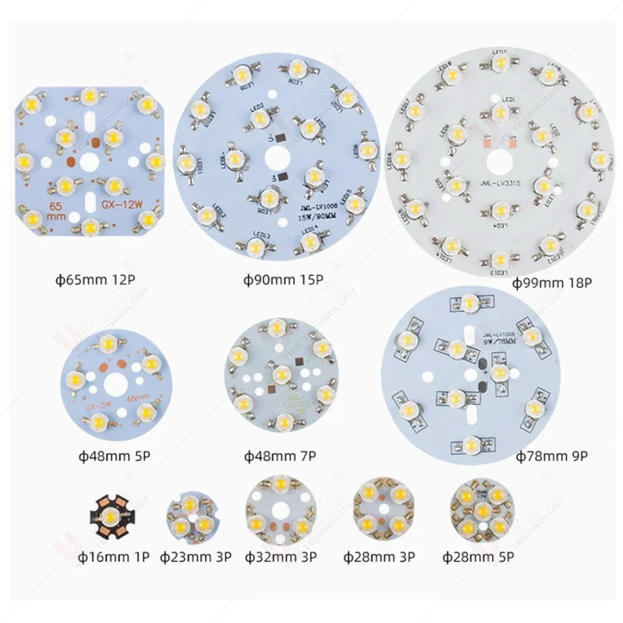 1/3/5/7/9/12/15/18W LED Star HIGH POWER with Aluminum Base Plate Radiator, LED Board Panel Circular diy lamp lighting board SMD