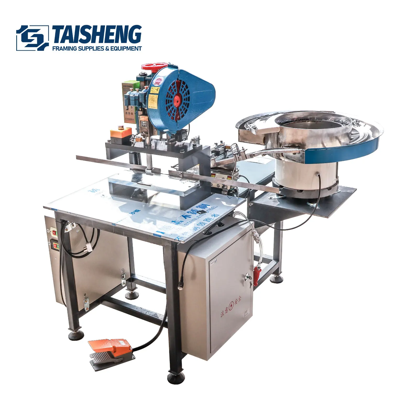 TS-J47 Easy Operated Photo Frame Accessories Presser Machine Sawtooth Art Hanger Presser Woodworking Machinery