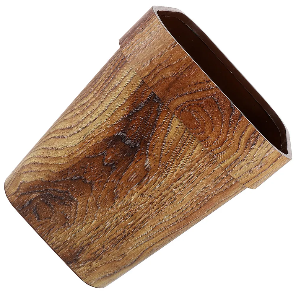 

Стильная мусорная корзина с имитацией дерева, компактная пластиковая корзина для отходов для стола, столешницы, ванной, кухни, легко чистится, для домашнего мусора