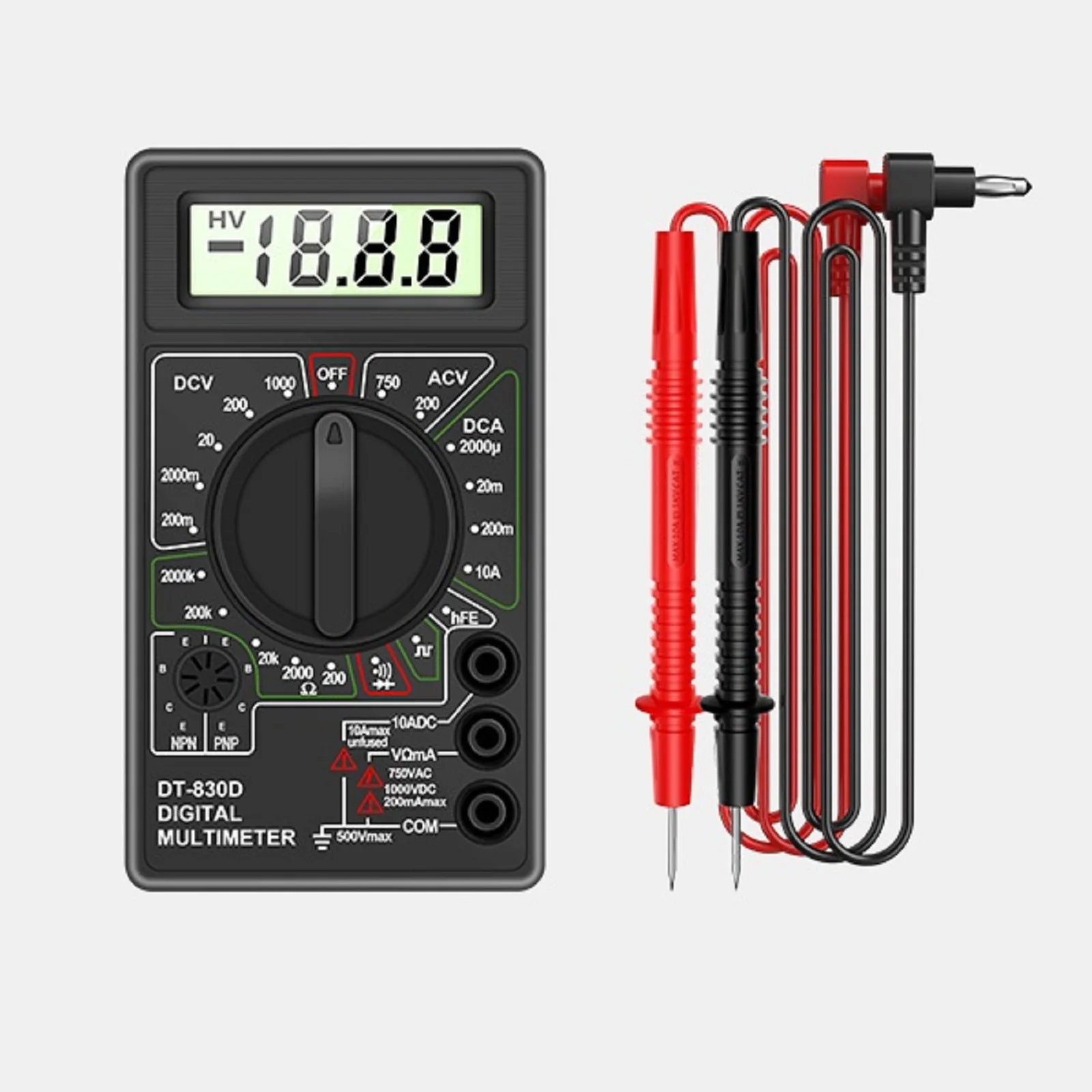 DT830D Digital Multimeter Tester Handheld with 1999 Counts for Accurate Voltage Current and Resistance Testing view 3