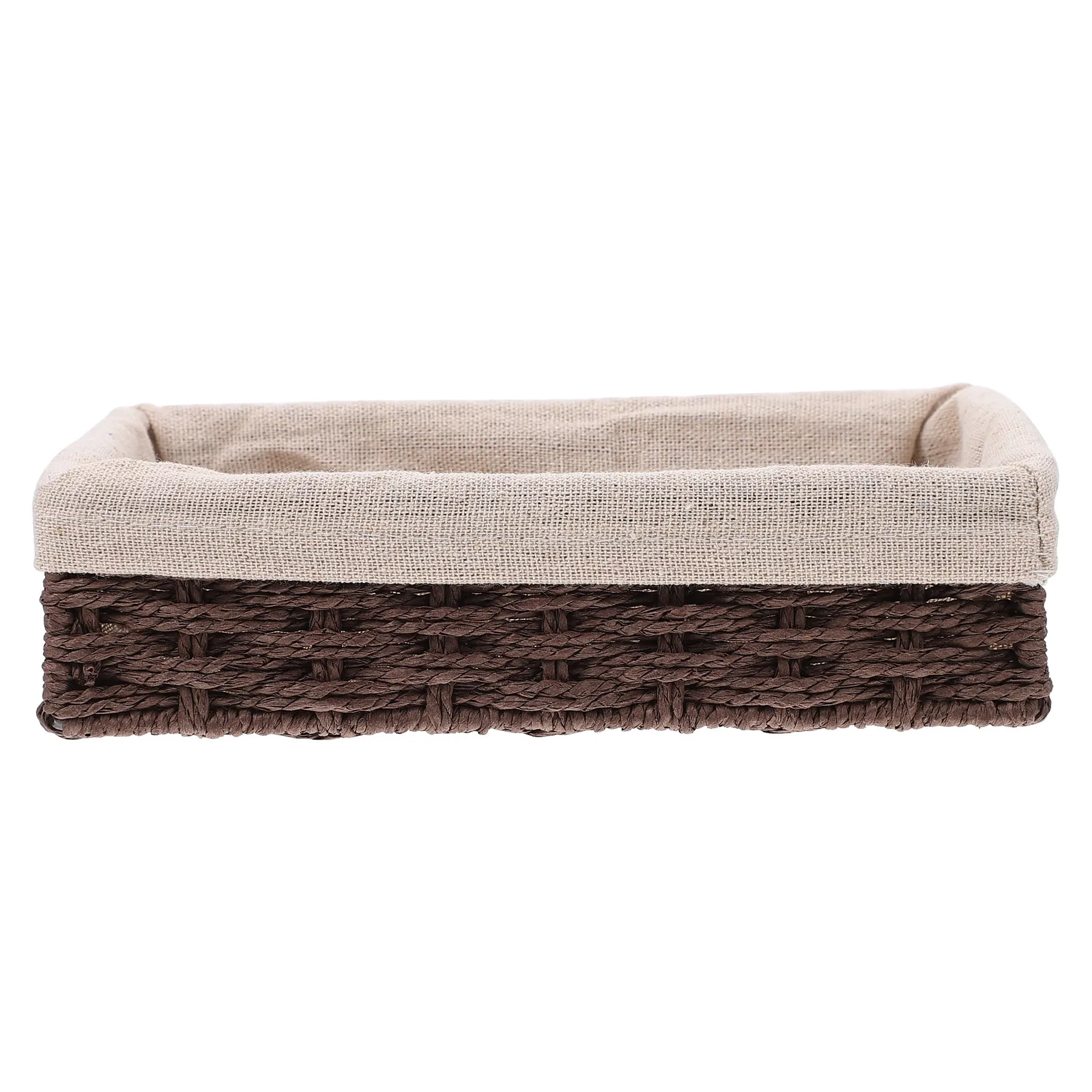

1pc Desktop Storage Basket Plant Fiber Rope Snacks Keys Sundries Office Organization Box Container