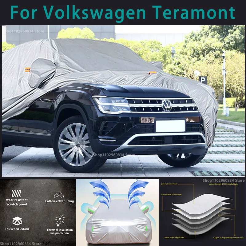 

For Volkswagen Teramont 210T Full Car Covers Outdoor Sun uv protection Dust Rain Snow Protective Anti-hail car cover Auto cover