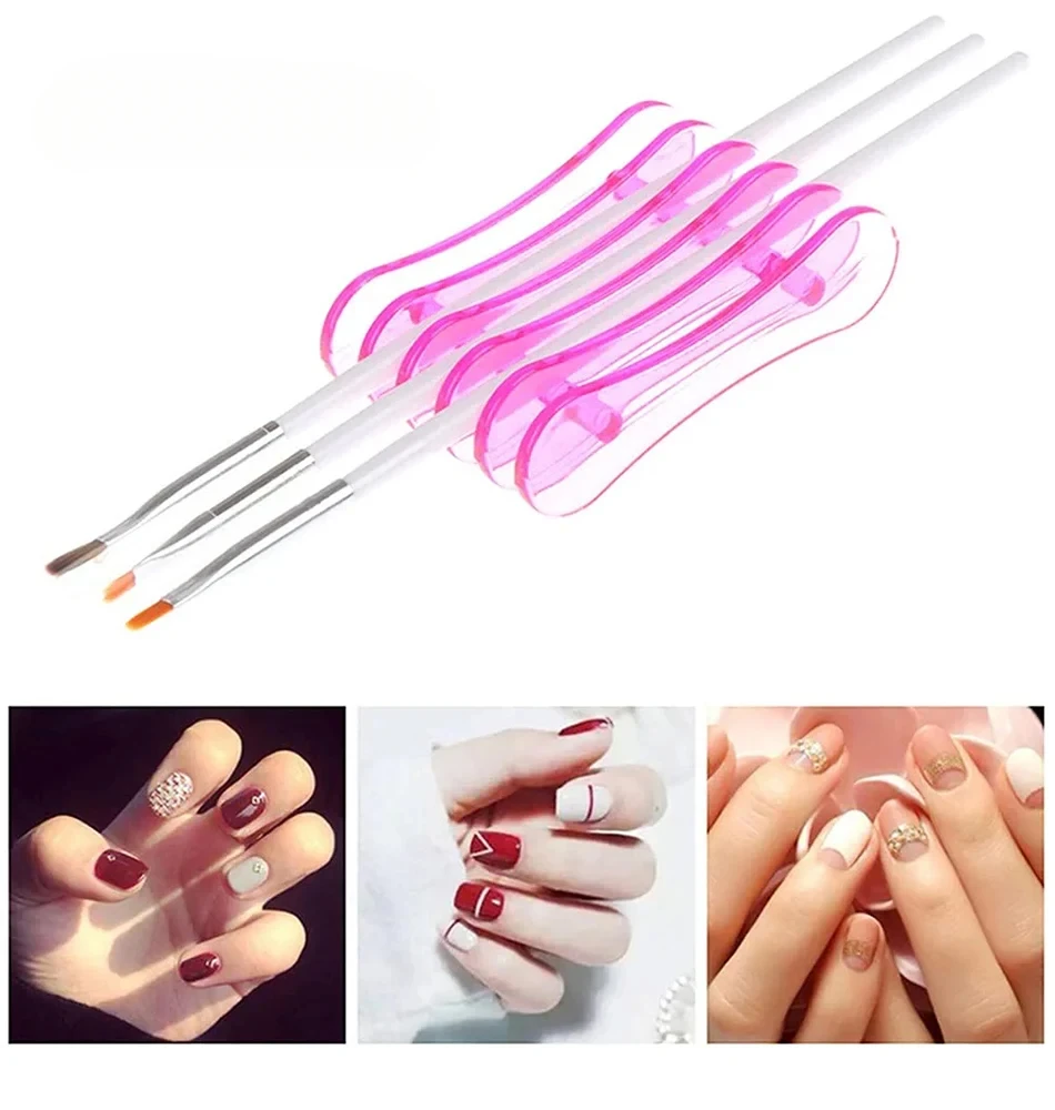 5 Grids Nail Art Painting Brush Holder Manicure Brush Rack Painting Pen Rest Display Stand UV Gel Brush Shelf Nails Accessories