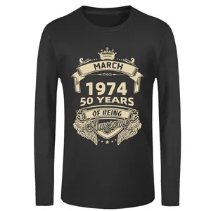Geboren 1974 50 Jahre erstaunlich t -SHIRT Januar Februar April Mai Juni Juli Juli August September Oktober November November Dezember Dezember 12 Hauptverkaufshirt 1974 - №5
