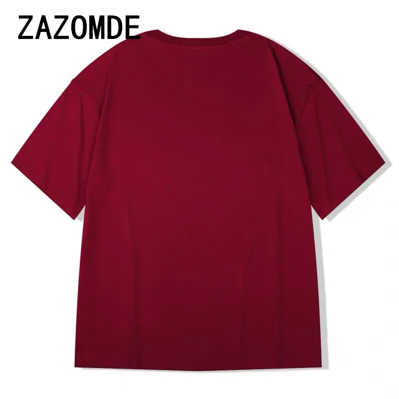 2024 Summer New High Quality Oversized Heavy T-shirt For Men Short Sleeve Tee Cotton Solid Color Trend Leisure T Shirt Tops Men