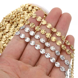 2Meters 1Meter Stainless Steel Chains Gold Color Embossing Round Love Heart Chains for Necklace Bracelet Jewelry Making DIY Bulk