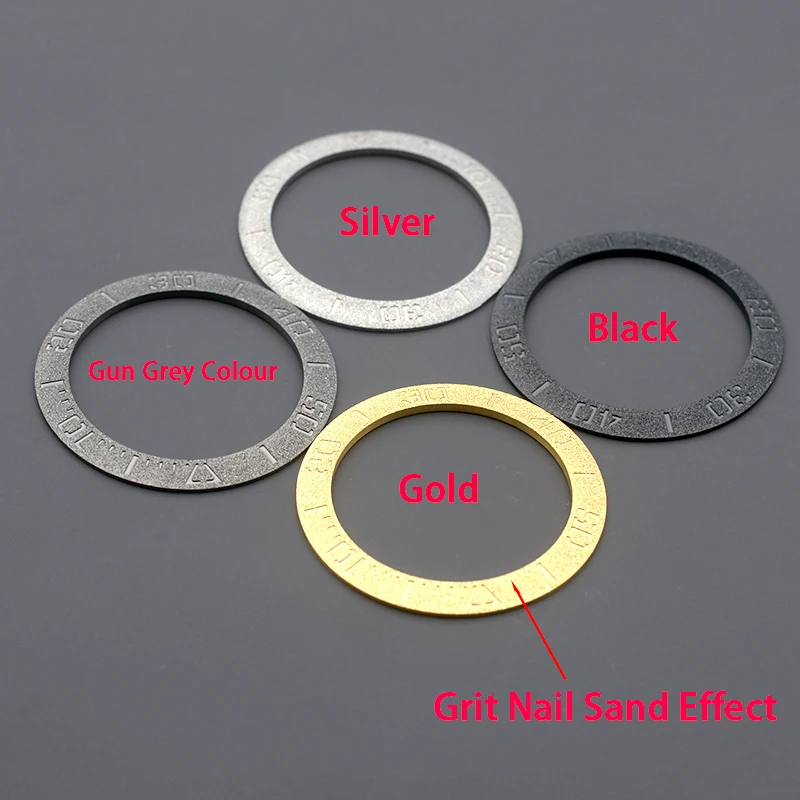 41*32mm Samurai Black Grit Nail Sand Effect Watch Bezel Insert stainless steel Fit Samurai Series PROSPEX SRPB55K1 Watch Case