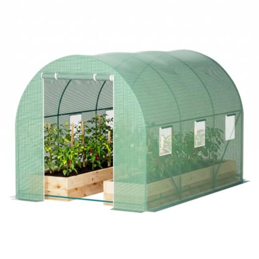 10'x7'x7' Green House Portable Greenhouse Large Walk-in Greenhouses for Outdoors Greenhouse Plastic with Observation Windows an
