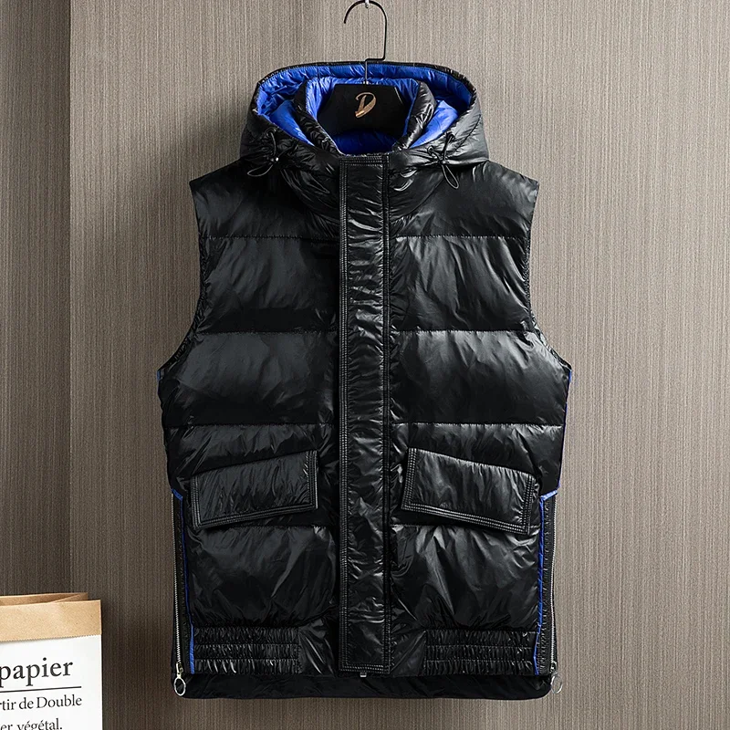 Women Men Duck Down Jacket Thicken Winter Padded Zipper Solid Waistcoat Outdoor Causal Sleeveless Fashion Male Hoodies Vest Coat