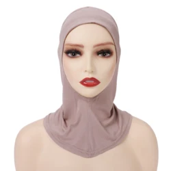 1 peça turbante bonés para mulheres muçulmano underscarf modal hijab tampas internas elástico capa completa xale boné cobertura de pescoço completo