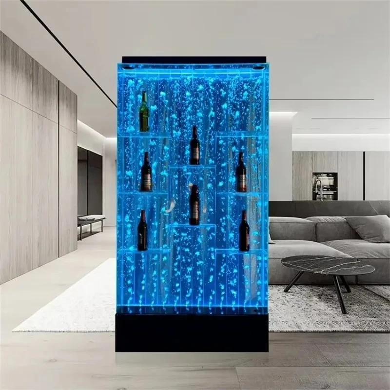 Factory  Direct Sale Acrylic Bubble  Wall - LED  Lighted Quiet Flowing Water Remote  Control Decorative Shelf Display Home Decor