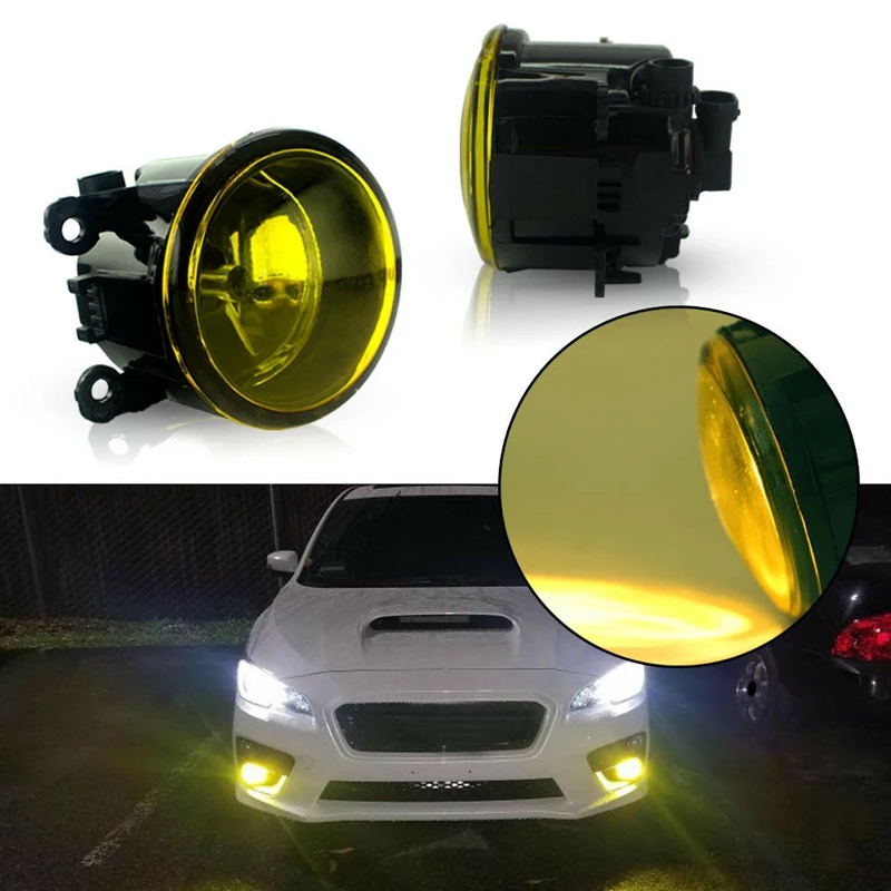 Phare antibrouillard à lentille jaune pour pare-chocs avant de voiture, ampoule de remplacement OE H11 F4 pour Ford Focus Acura Honda Subaru Nissan S, 2 pièces