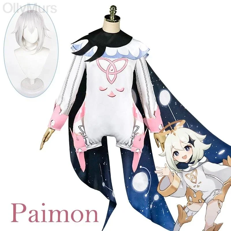 

Genshin Impact Paimon Cosplay Costume Uniform Wig Cosplay Anime Chinese Style Halloween Costumes for Women Game Costume Full Set