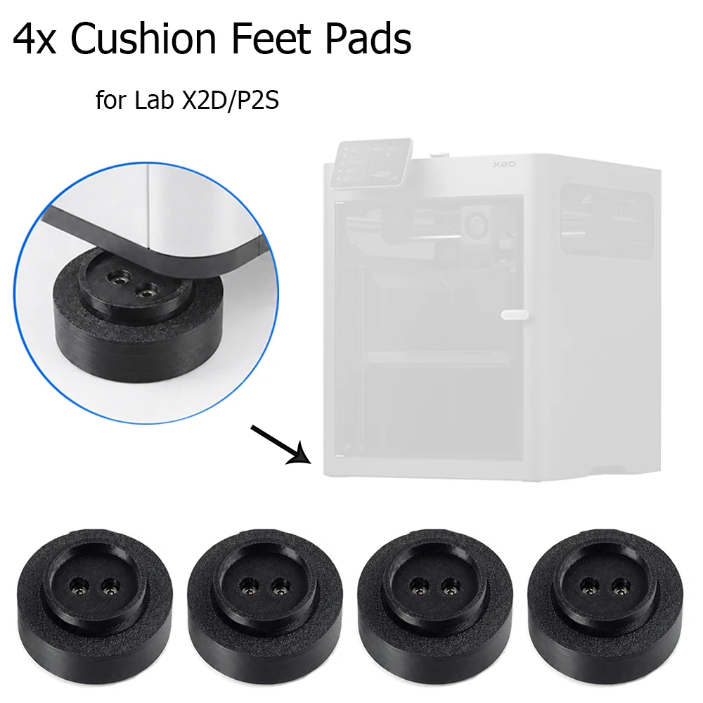 Spring-Loaded Shock-Absorbing Anti-Vibration Feet Pads, 4 Pack Cushion Feet Replacement for Lab X2D P2S 3D Printer