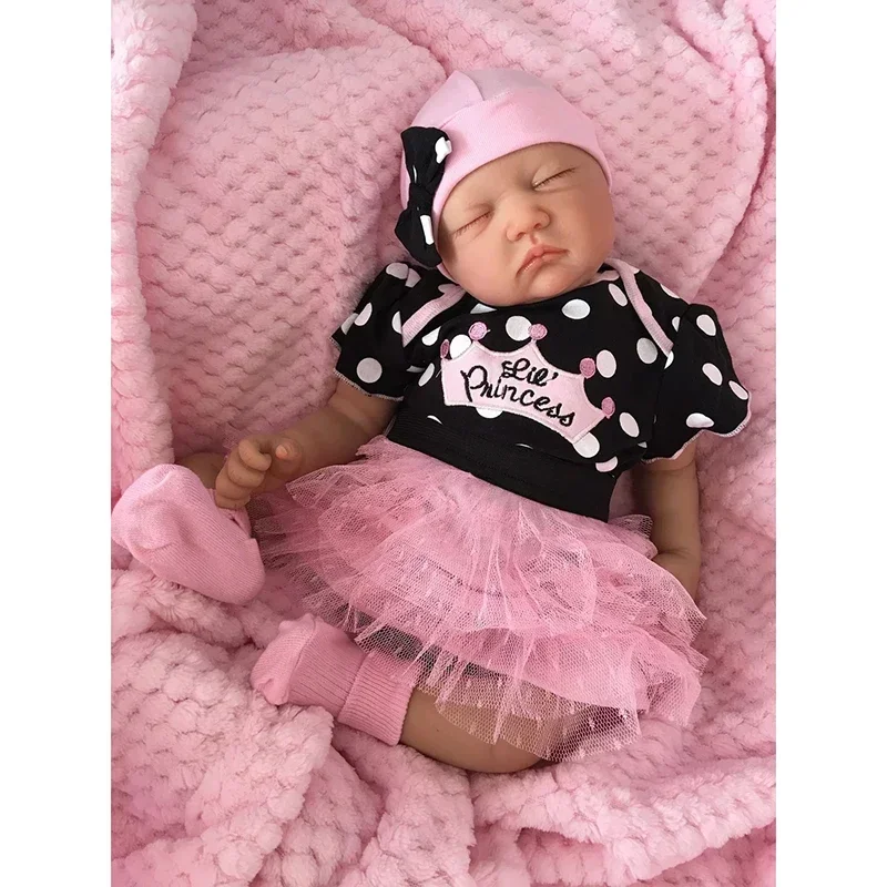 

20-дюймовая уже окрашенная готовая кукла Bebe Reborn Baby, такая же, как на картинке, реалистичная мягкая на ощупь 3D-кожа с видимыми венами, художественная кукла
