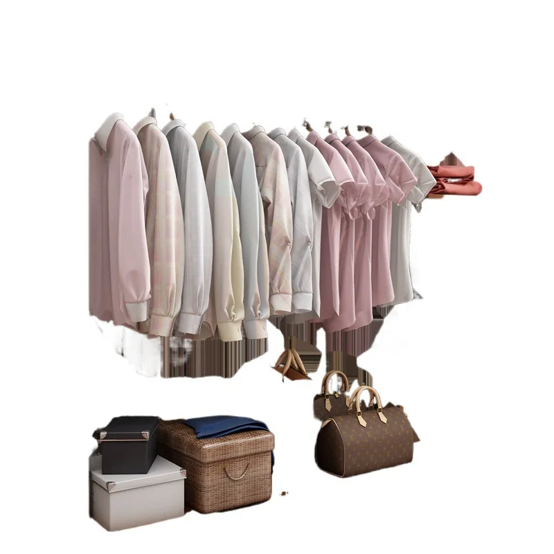

Coat rack floor-to-ceiling bedroom home Nordic interior combination is simple